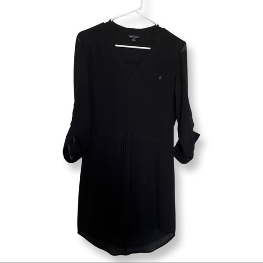 Naked Zebra Black Mini Dress 3/4 Sleeve  Size S